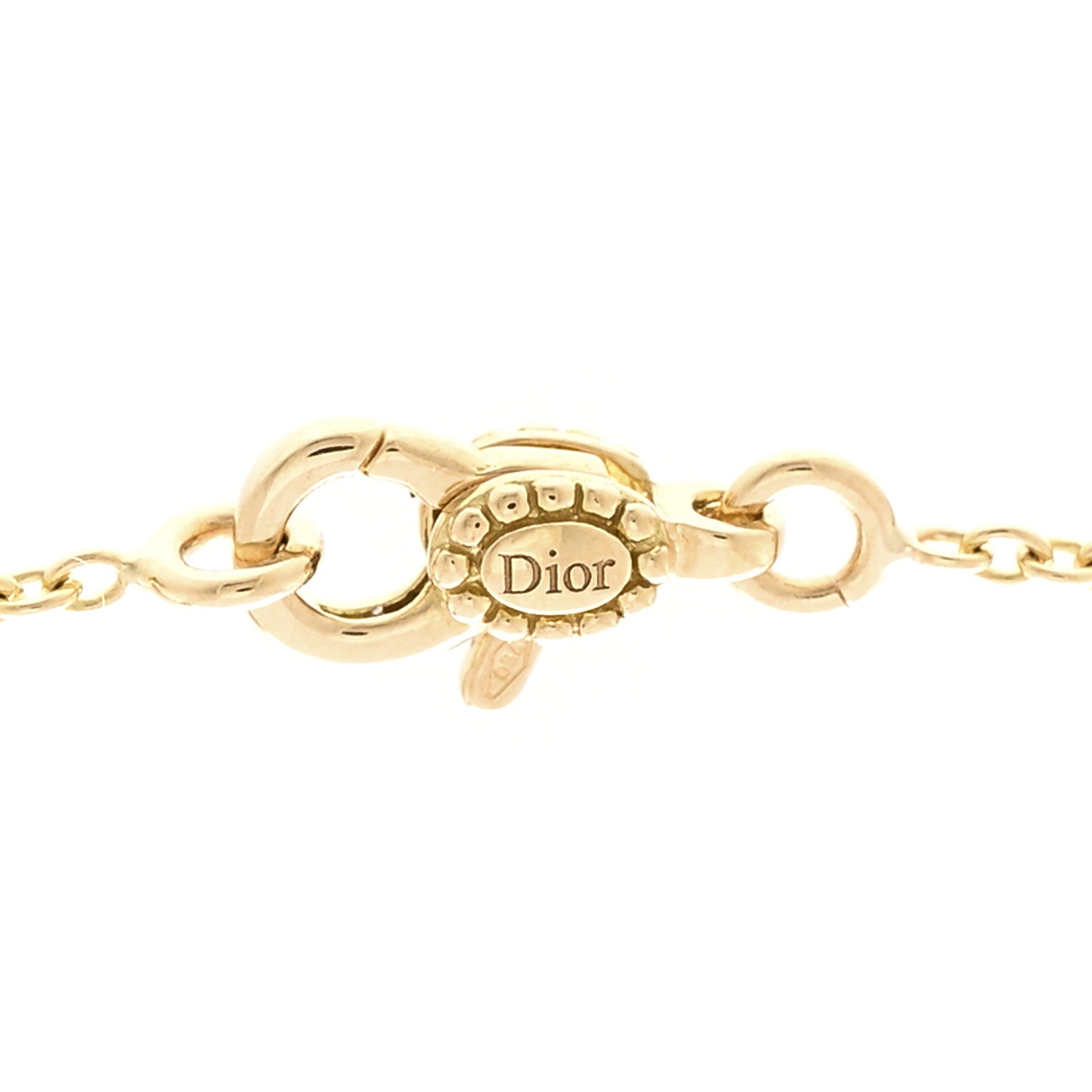 Christian Dior 18K Yellow Gold Diamond Mother of Pearl Rose Des Vents Necklace 5 of 5
