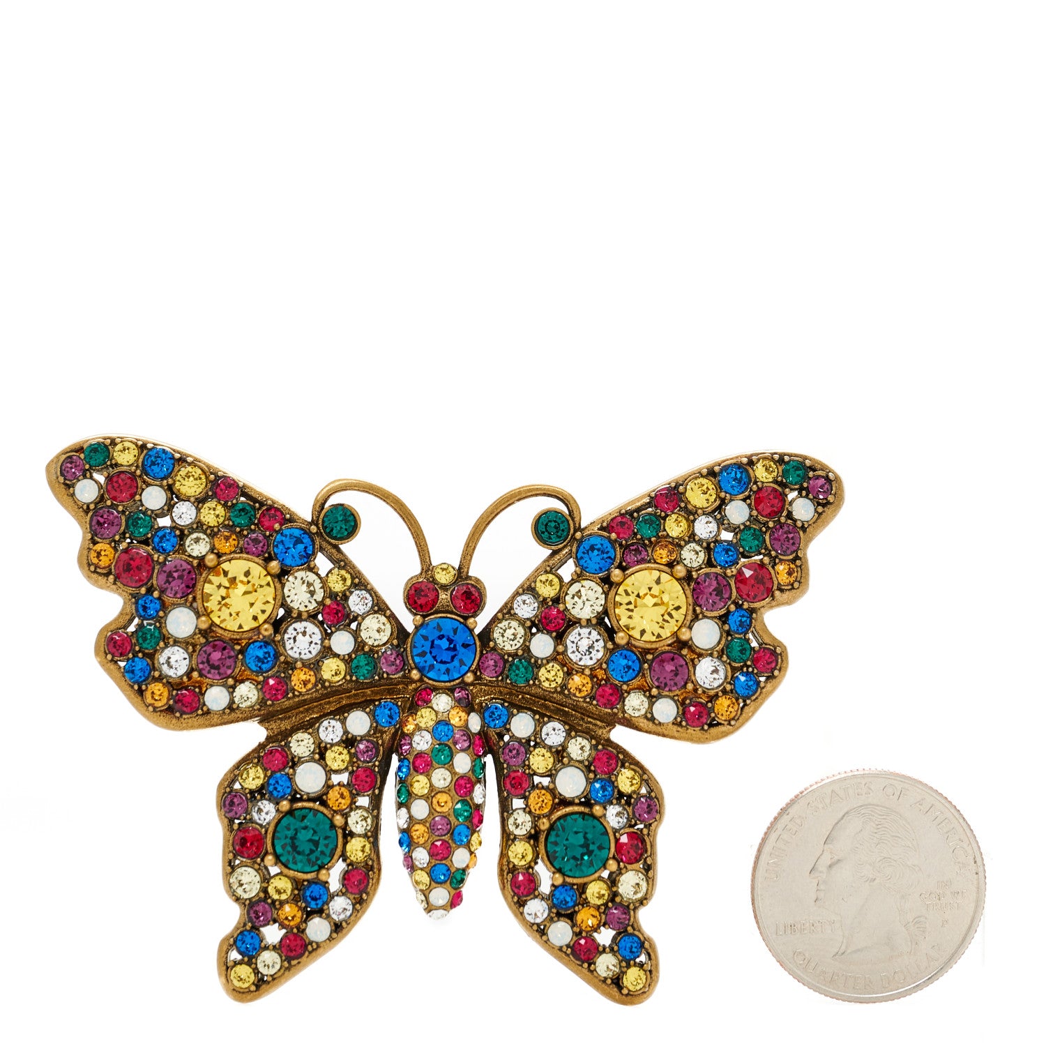 Gucci Crystal Butterfly Brooch Multicolor 2 of 4