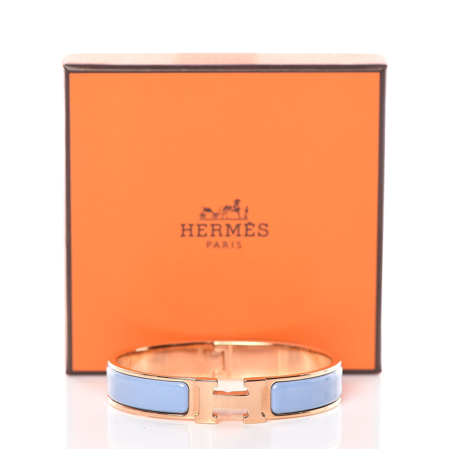 Hermes Enamel Narrow Clic Clac H Bracelet GM Bleu Lupin 6 of 6