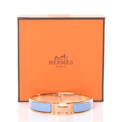 Hermes Enamel Narrow Clic Clac H Bracelet GM Bleu Lupin 6 of 6