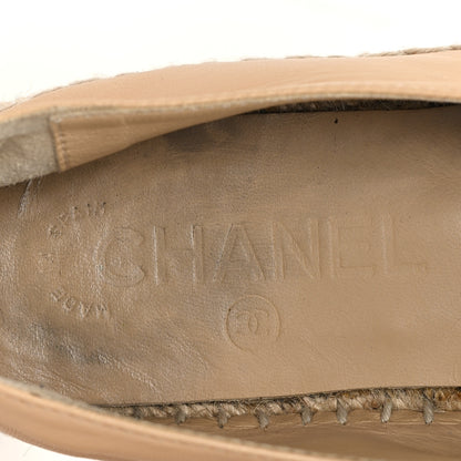 Chanel Lambskin CC Espadrilles 35 Beige Black 8 of 9