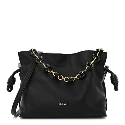 Loewe Nappa Calfskin Mini Flamenco Knot Clutch With Chain Black 1 of 12