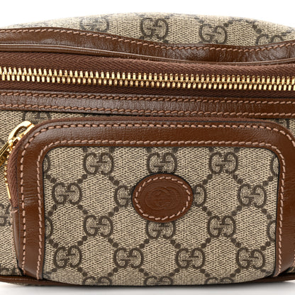 Gucci GG Supreme Monogram Textured Calfskin Retro Interlocking G Belt Bag Beige Ebony Brown Sugar 8 of 10