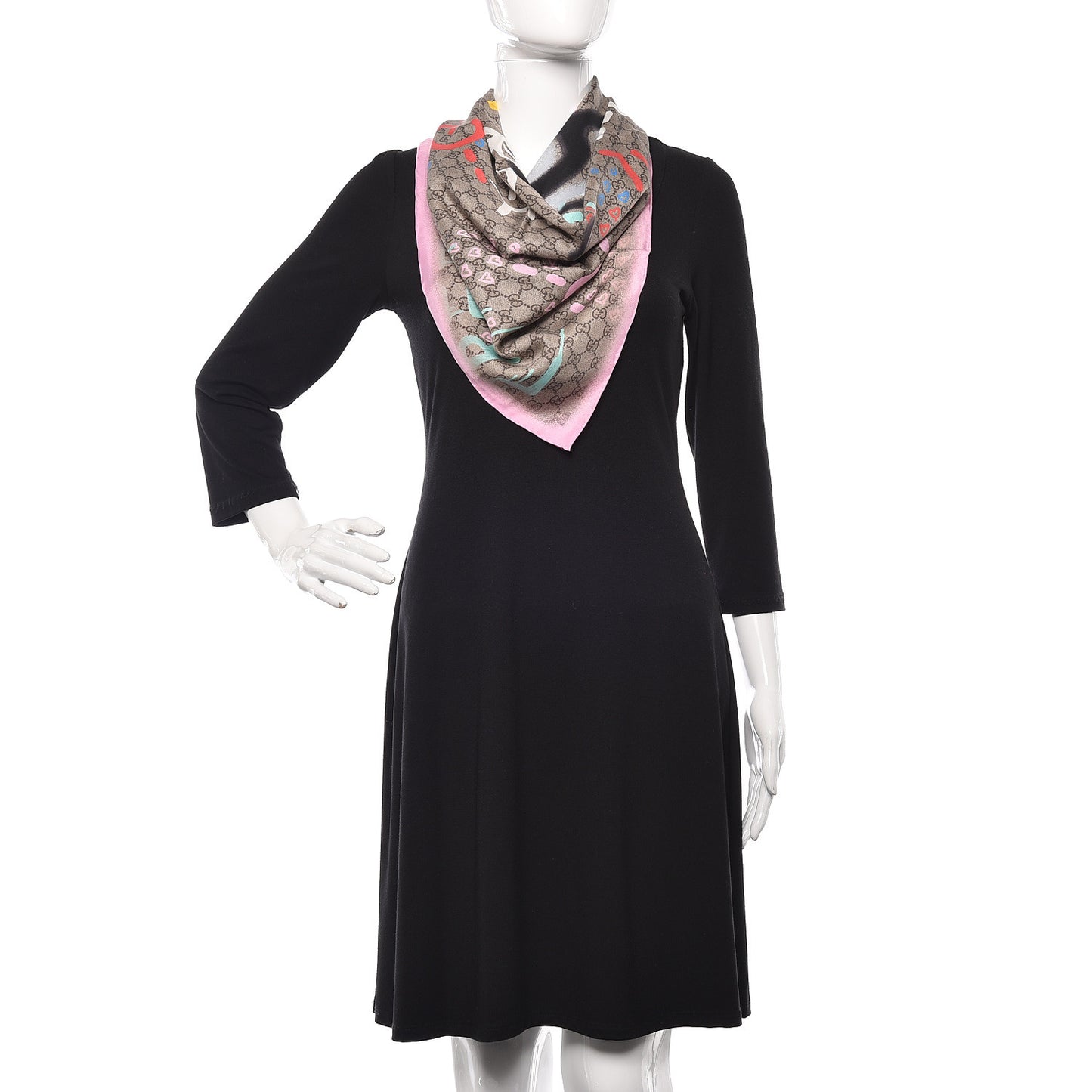 Silk Twill GG Monogram Real GG UFO Square Scarf Multicolor