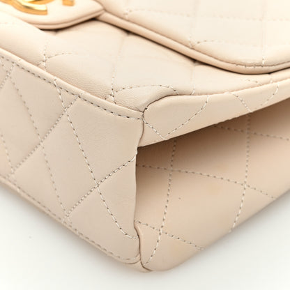 Chanel Lambskin Quilted Chaine Lettre Square Flap Beige 10 of 10