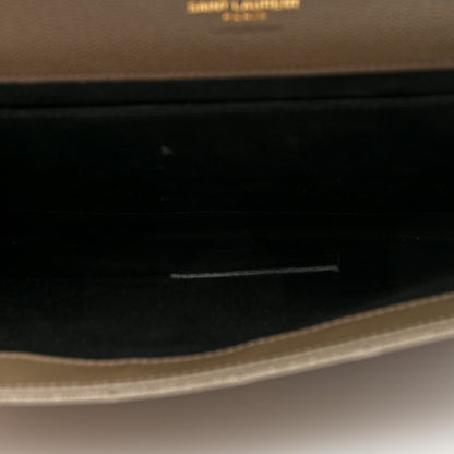 Saint Laurent Grain De Poudre Textured Mixed Matelasse Triquilt Monogram Greyish Brown 5 of 7