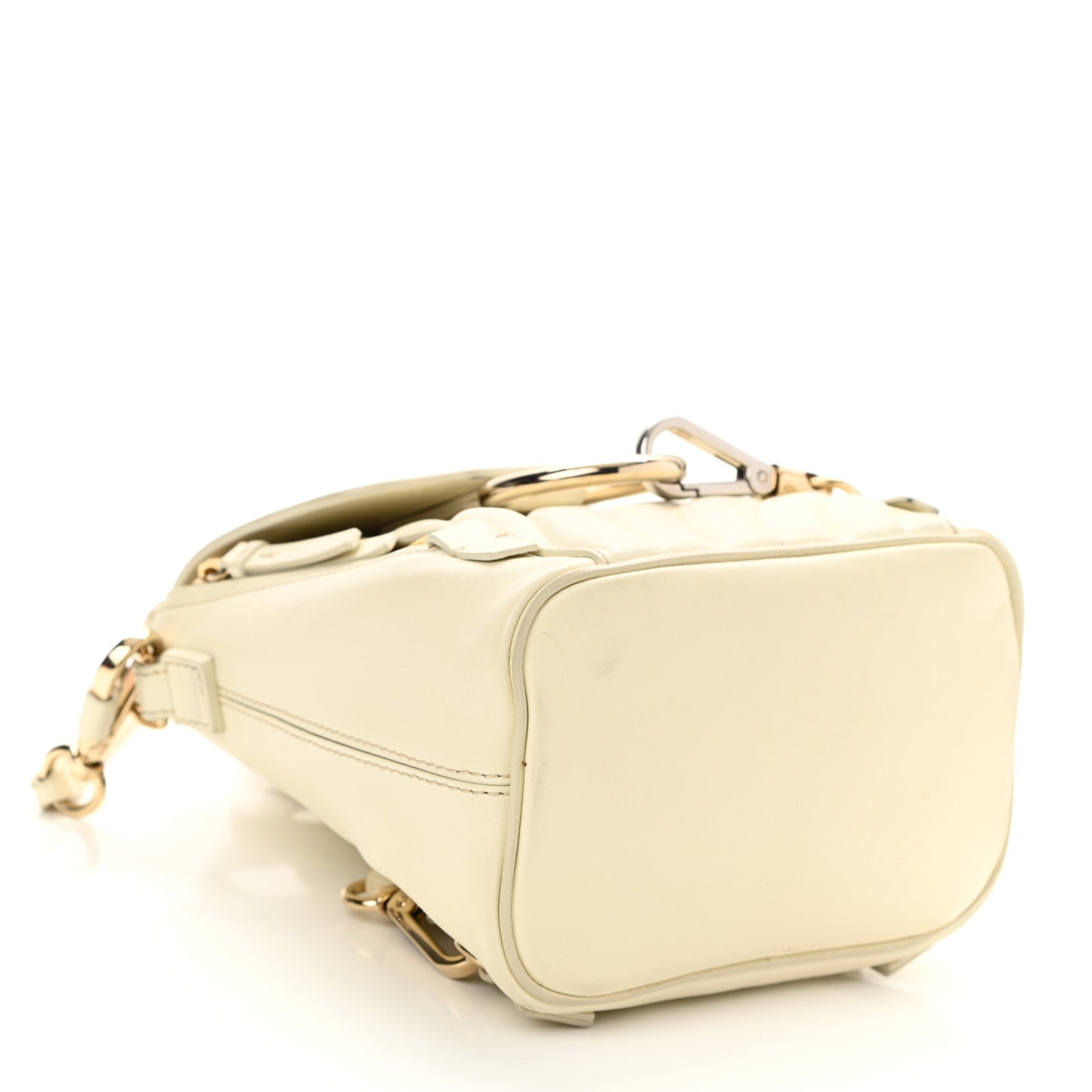 Calfskin Quilted Mini Faye Backpack Natural White