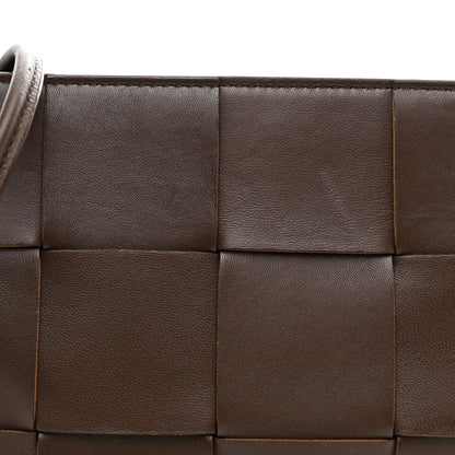 Bottega Veneta Lambskin Maxi Intrecciato Mini Cassette Crossbody Pouch Brown 7 of 9