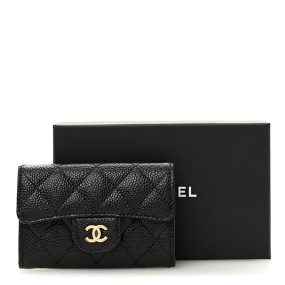 Chanel Caviar Quilted Flap Card Holder Wallet Black 9 of 9