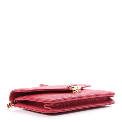 Chanel Grained Calfskin Quilted Cuba Wallet On Chain WOC Pink 4 of 10