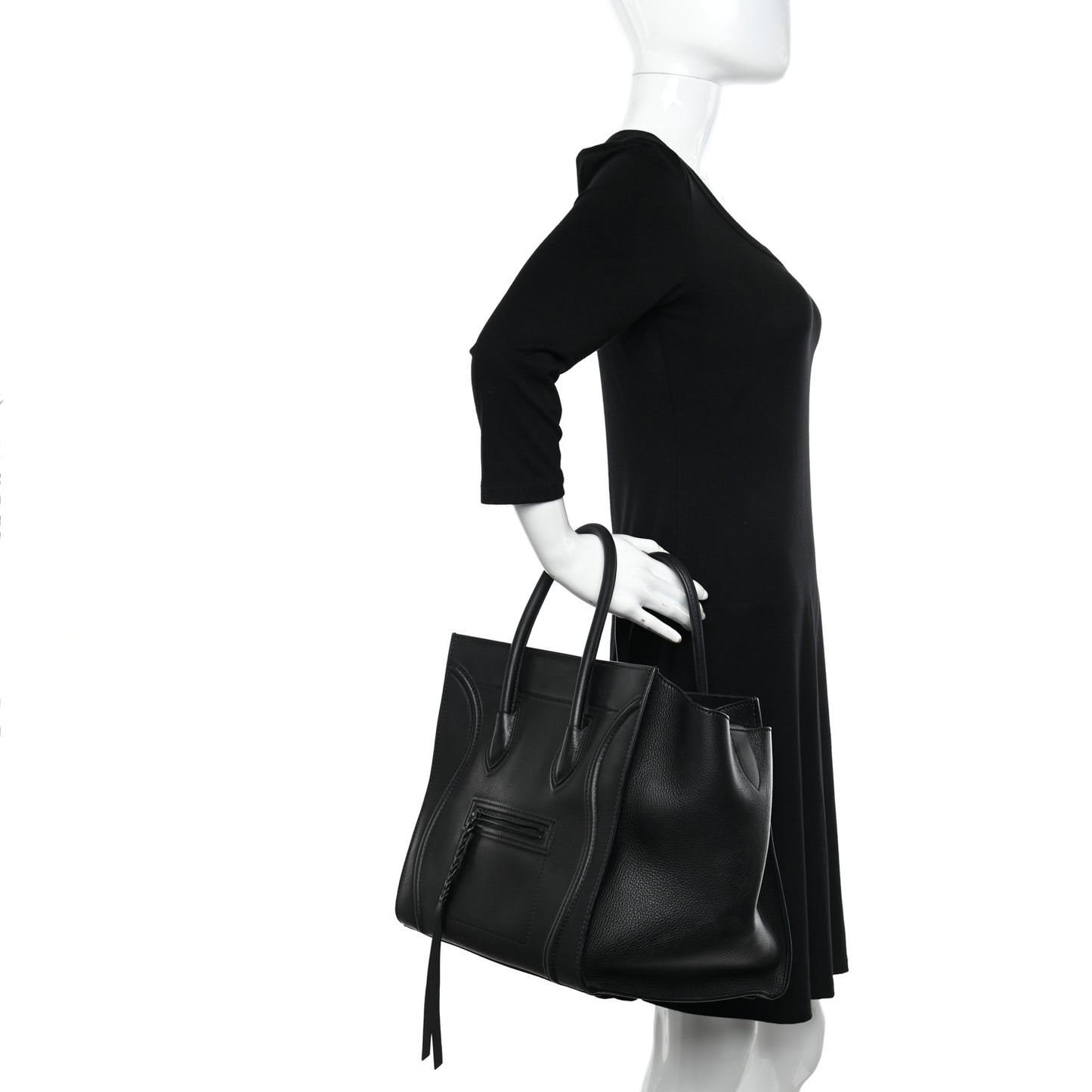 Supple Calfskin Medium Phantom Luggage Black