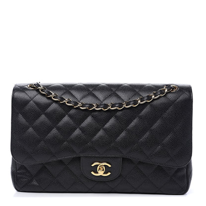 Chanel Caviar Quilted Jumbo Double Flap Black 1 of 10