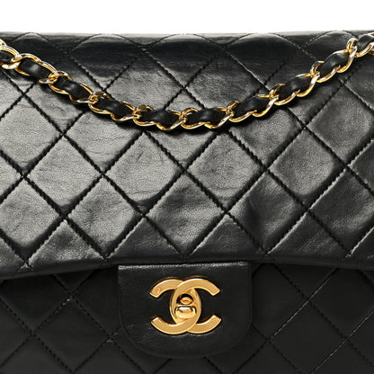 Chanel Lambskin Quilted Medium Double Flap Black 10 of 12