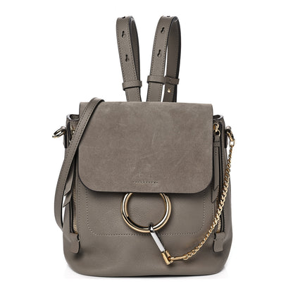 Chloe Suede Calfskin Small Faye Backpack Motty Grey 1 of 9