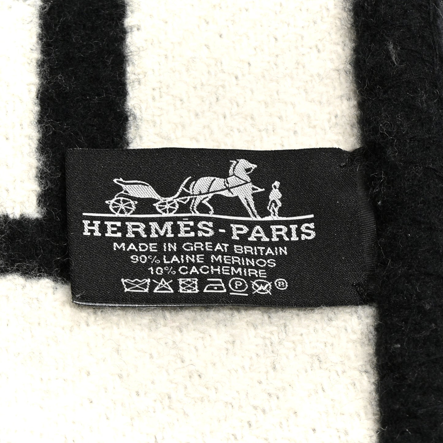 Wool Cashmere Avalon III Blanket Ecru Black