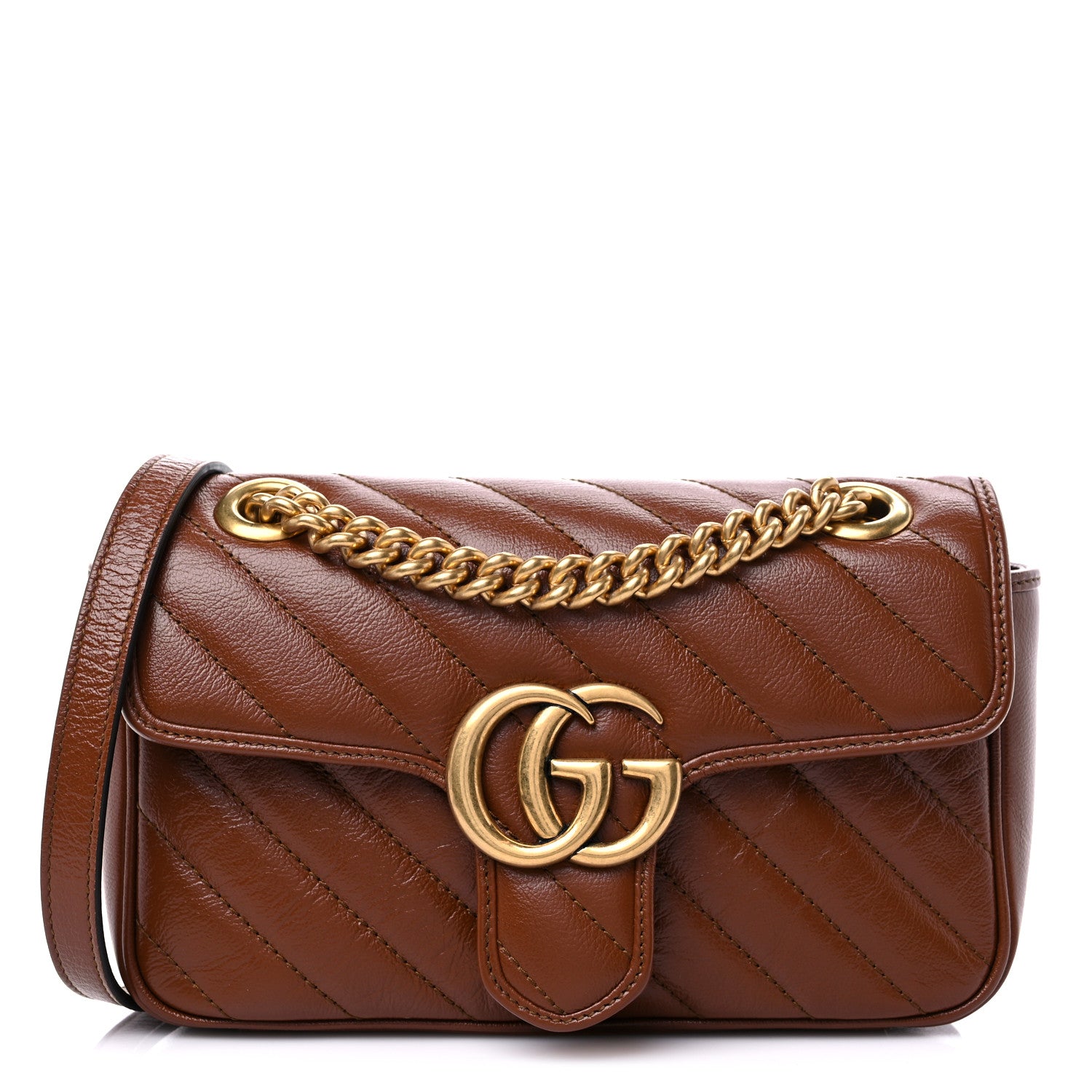 Gucci Azalea Calfskin Matelasse Diagonal Mini GG Marmont Shoulder Bag Cuir 1 of 10