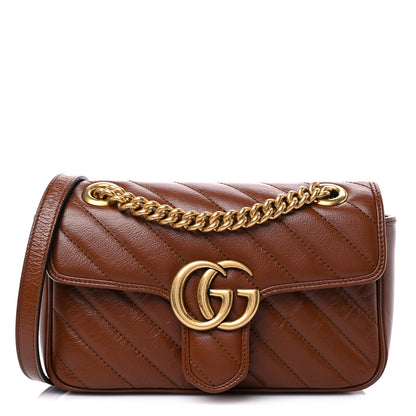 Gucci Azalea Calfskin Matelasse Diagonal Mini GG Marmont Shoulder Bag Cuir 1 of 10