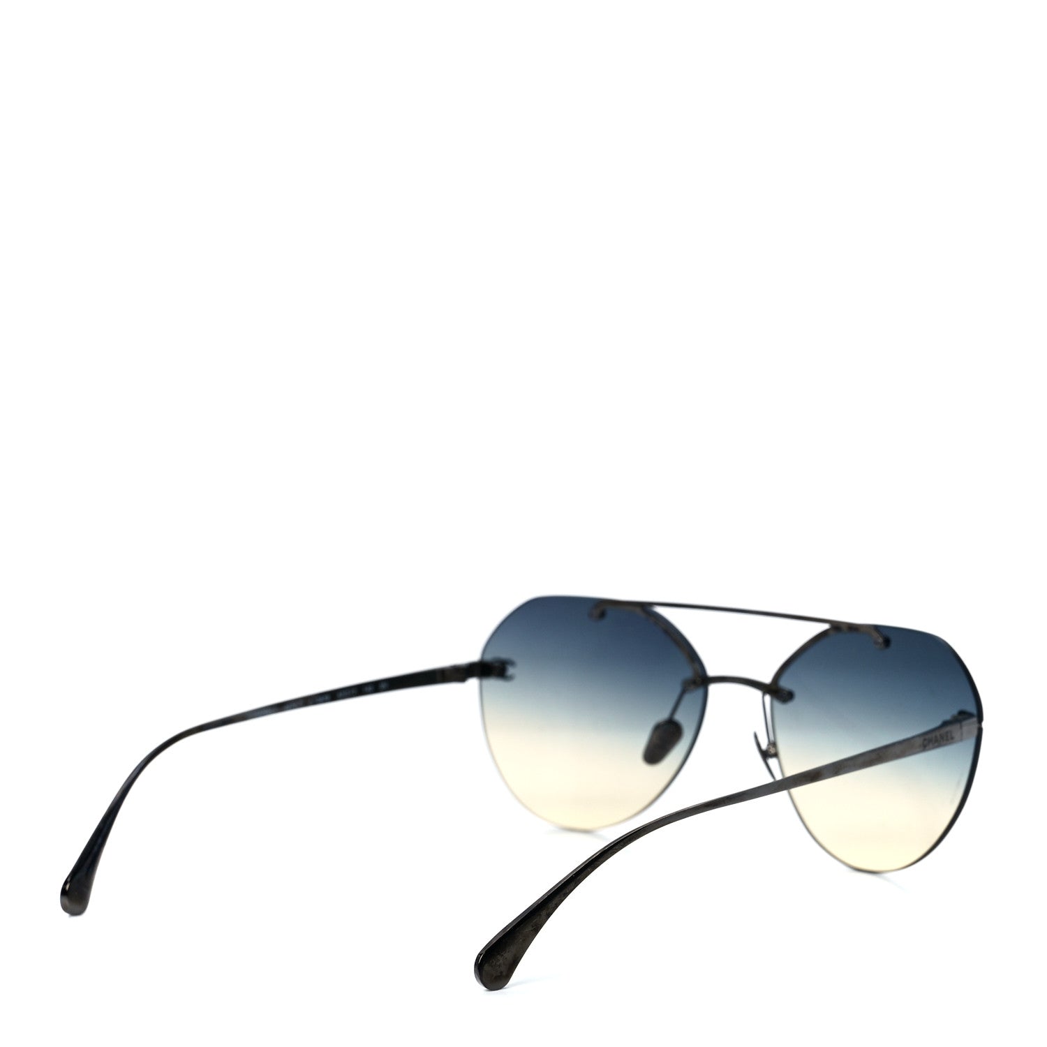 Chanel Titanium CC Pilot Aviator Sunglasses 4272-T Silver 4 of 8