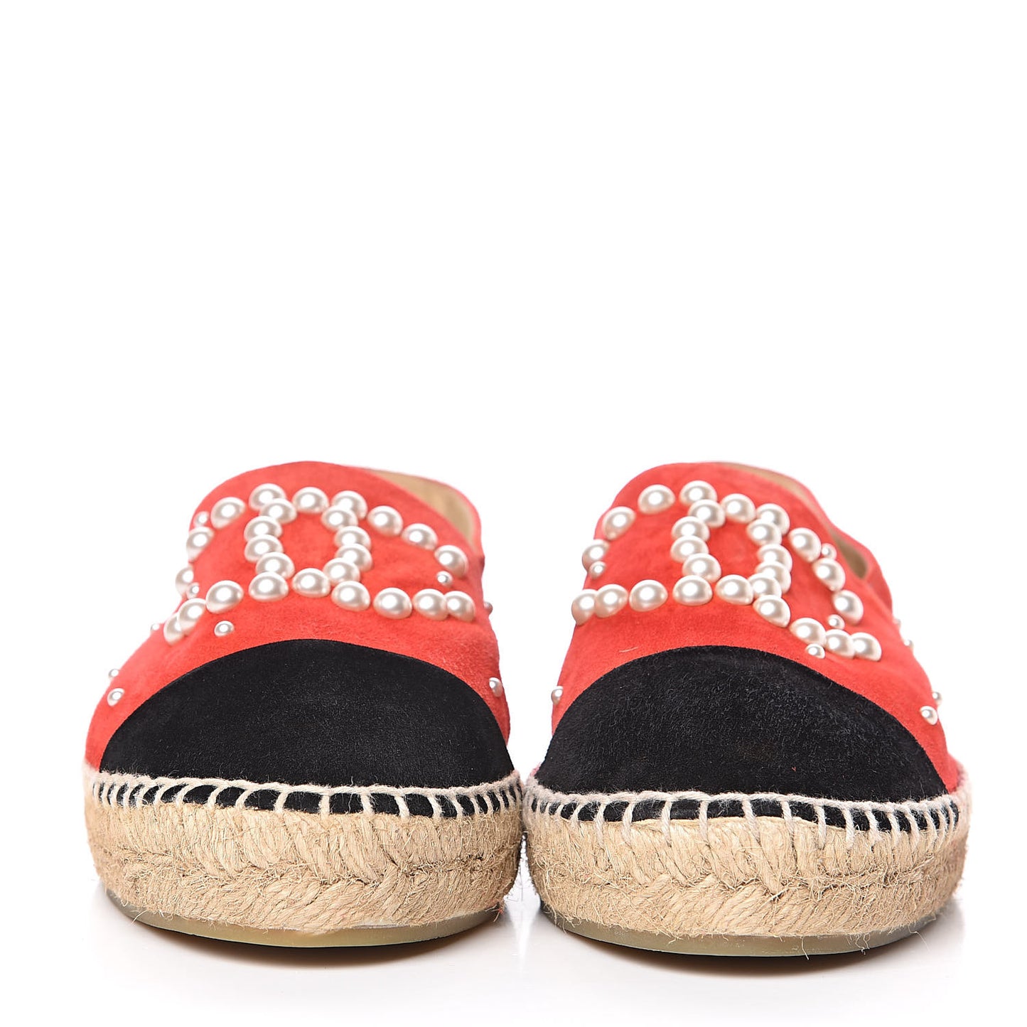 Suede Pearl CC Espadrilles 40 Red