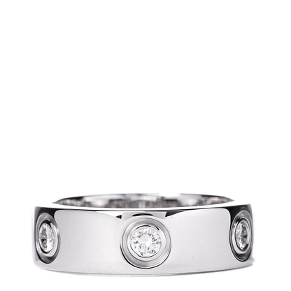 Cartier 18K White Gold 6 Diamond 5.5mm LOVE Ring 48 4.5 1 of 5