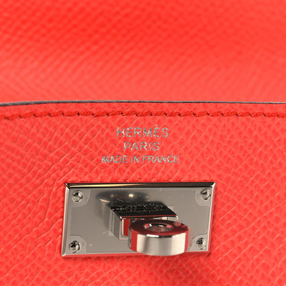 Hermes Chevre Mysore Kelly Pocket Compact Wallet Rose Texas 6 of 8