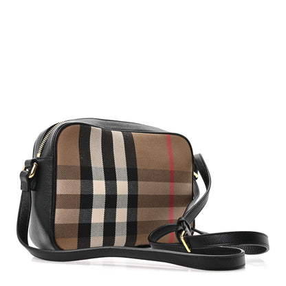 Burberry Giant Check Calfskin Large Camera Bag Black 2 of 10