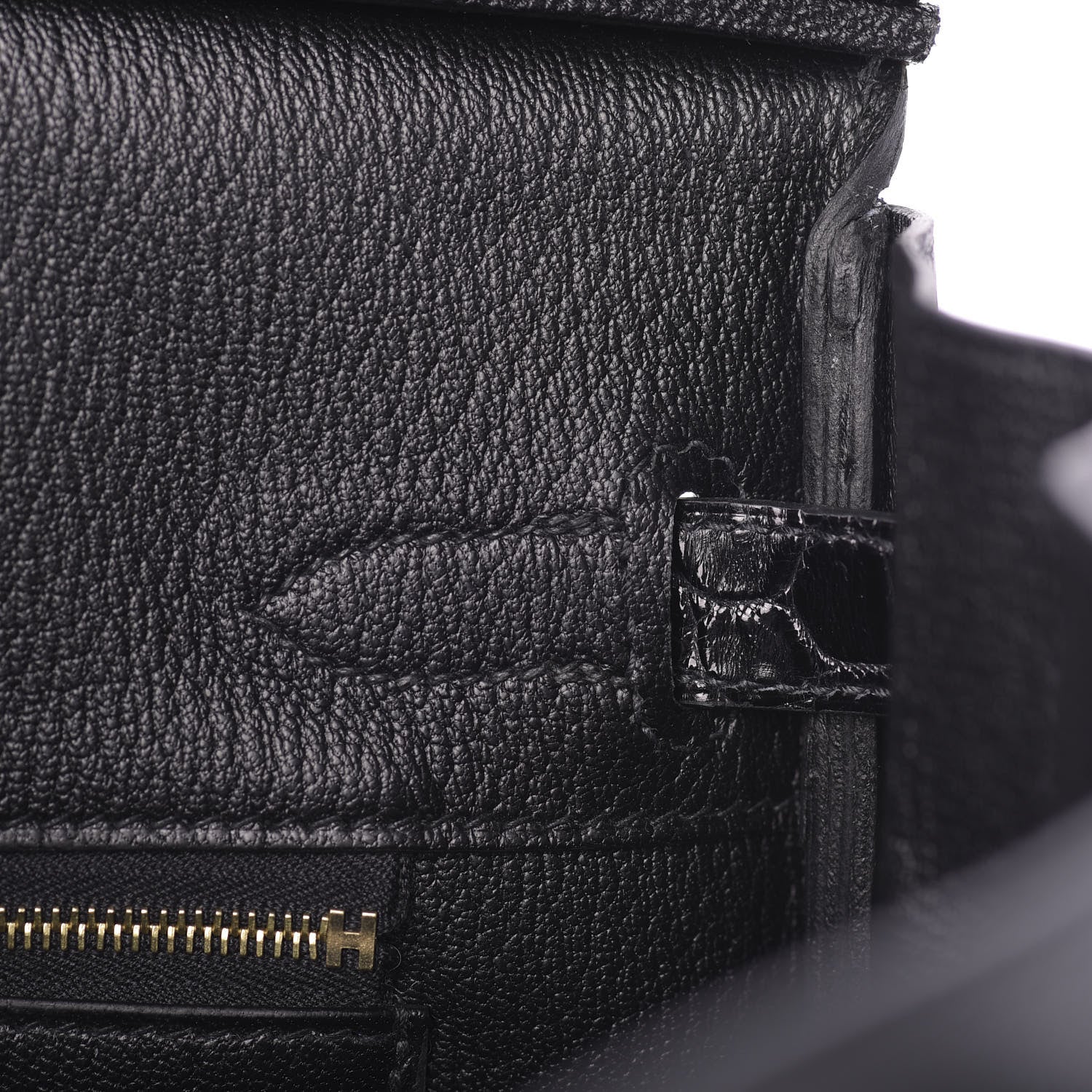 Hermes Taurillon Novillo Shiny Niloticus Crocodile Birkin Touch 30 Black 21 of 32