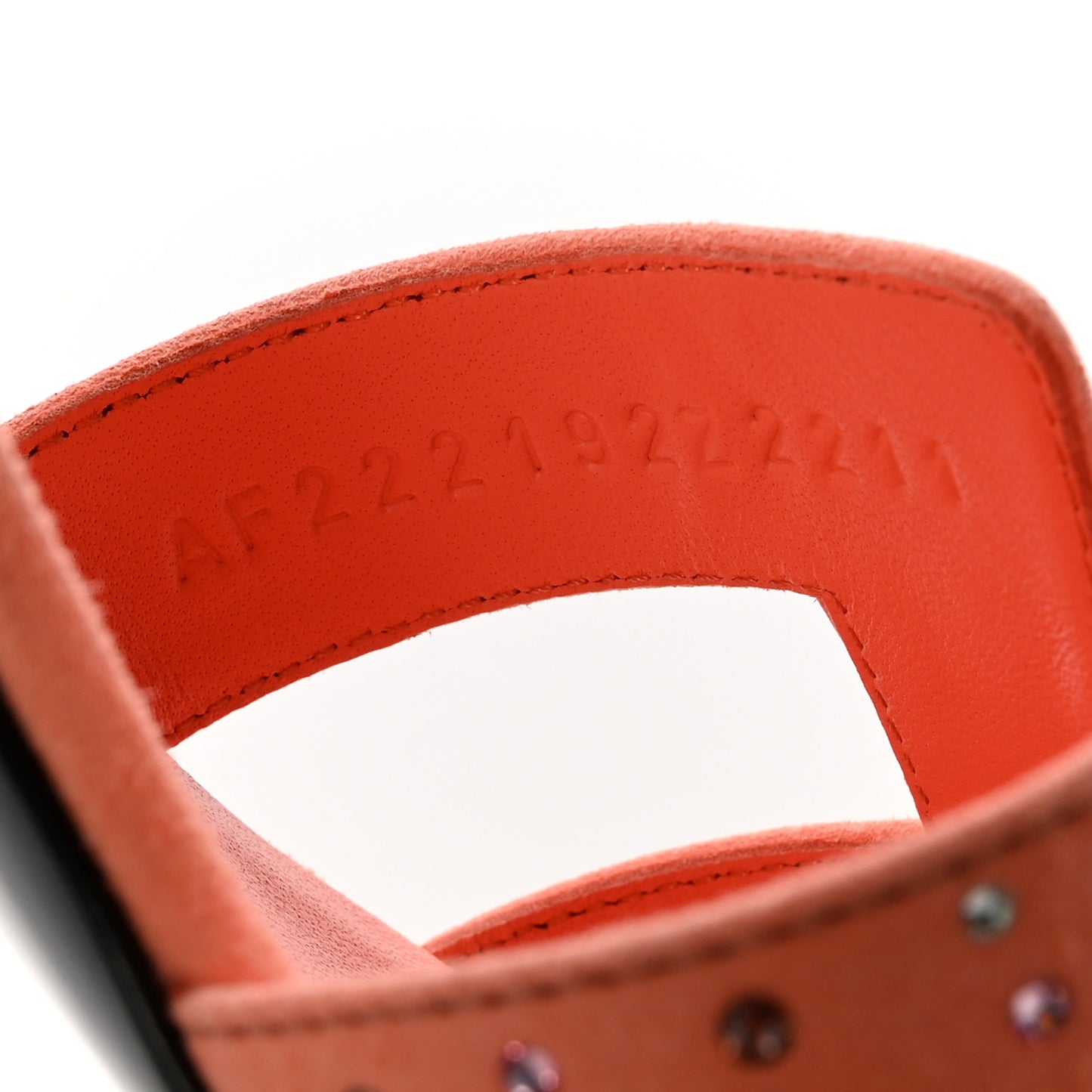 Suede Goatskin Crystal Oasis Sandals 37.5 Orange Joey