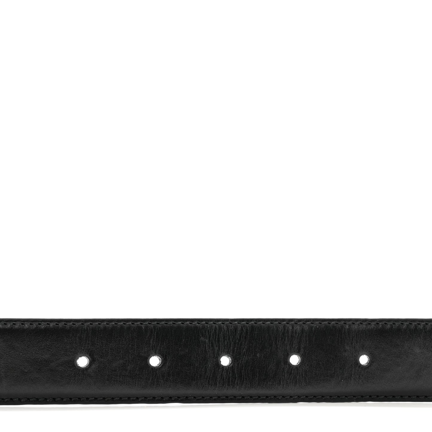 Calfskin Baguette Crystal Double G 30mm Belt 80 32 Black