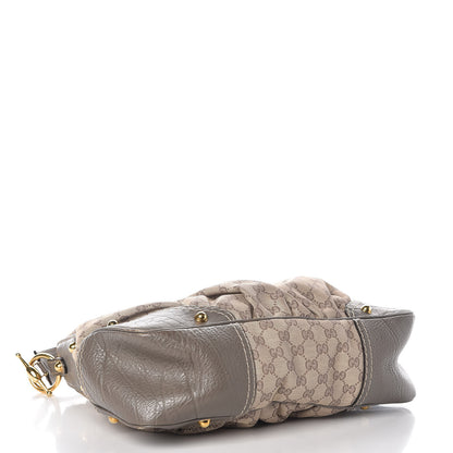 Gucci Monogram Medium Jockey Hobo Grey 4 of 9