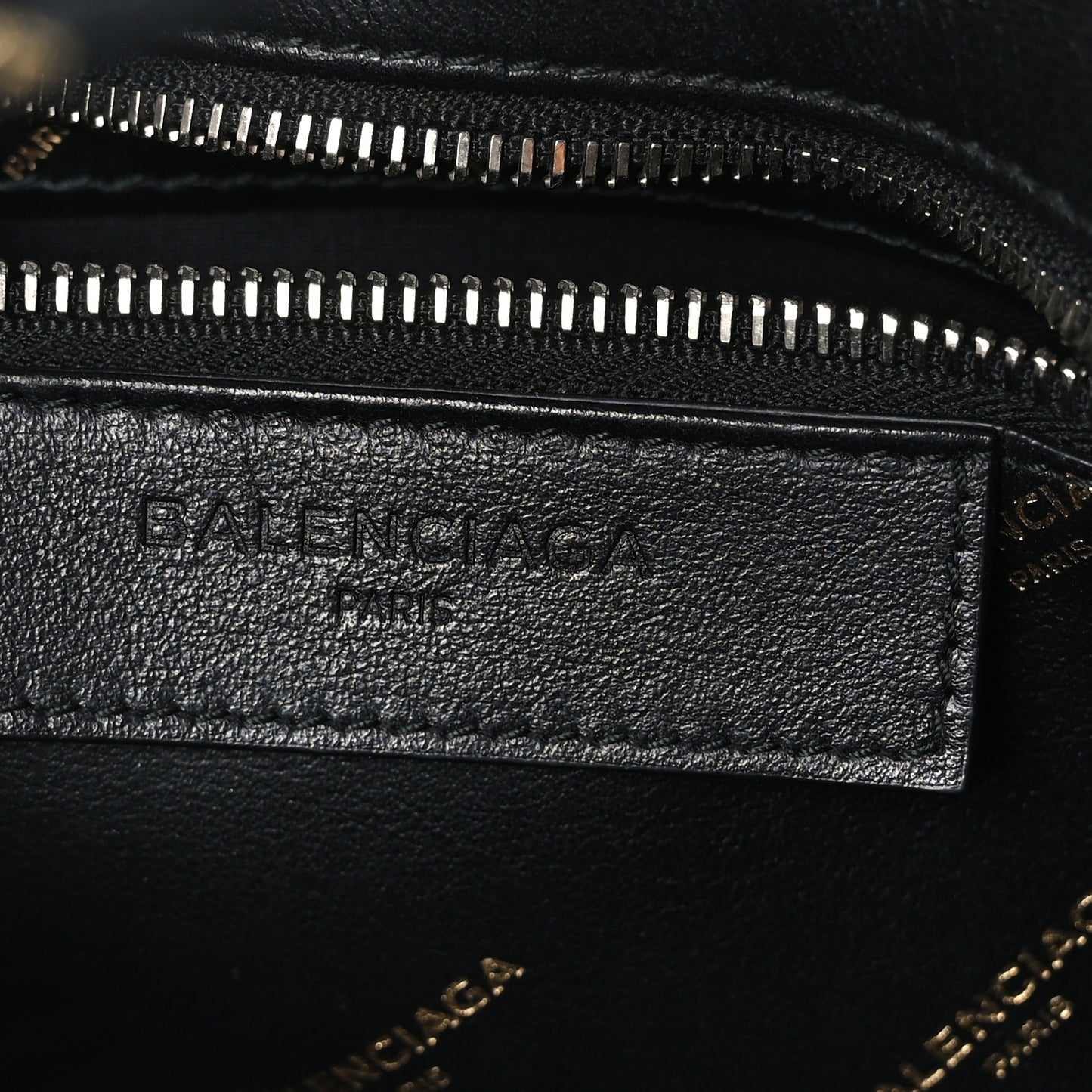 Calfskin Allover Logo XS Bazar Shopper Tote Black Gold