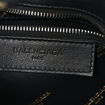Balenciaga Calfskin Allover Logo XS Bazar Shopper Tote Black Gold 6 of 9