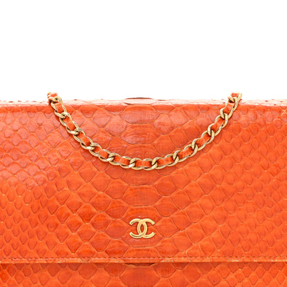 Chanel Snakeskin Wallet On Chain WOC Orange 5 of 14