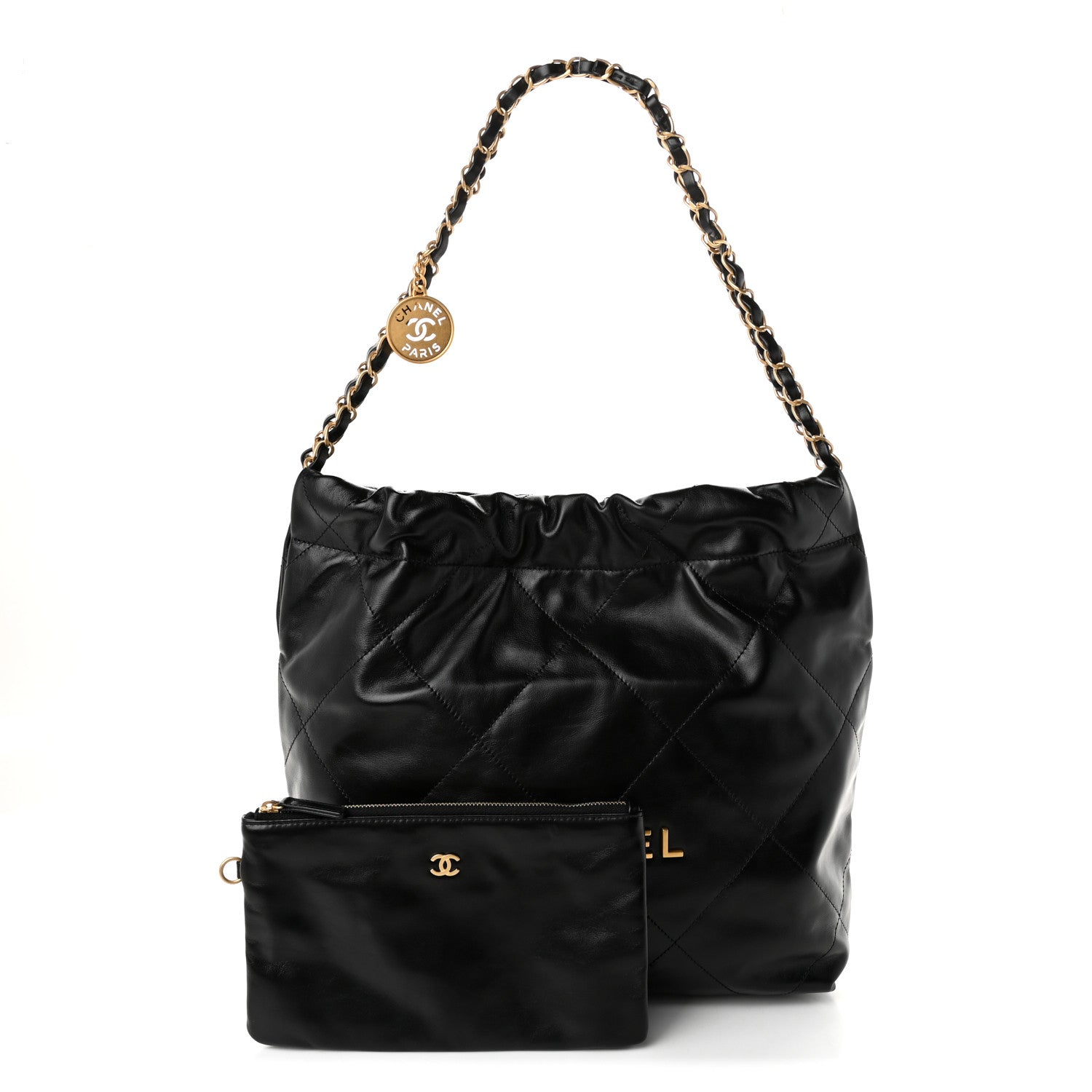 Chanel Shiny Calfskin Quilted Small Chanel 22 Black 3 of 11