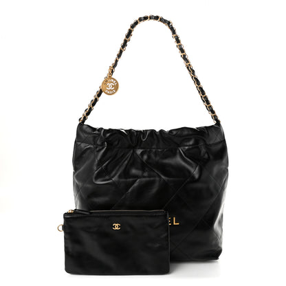 Chanel Shiny Calfskin Quilted Small Chanel 22 Black 3 of 11