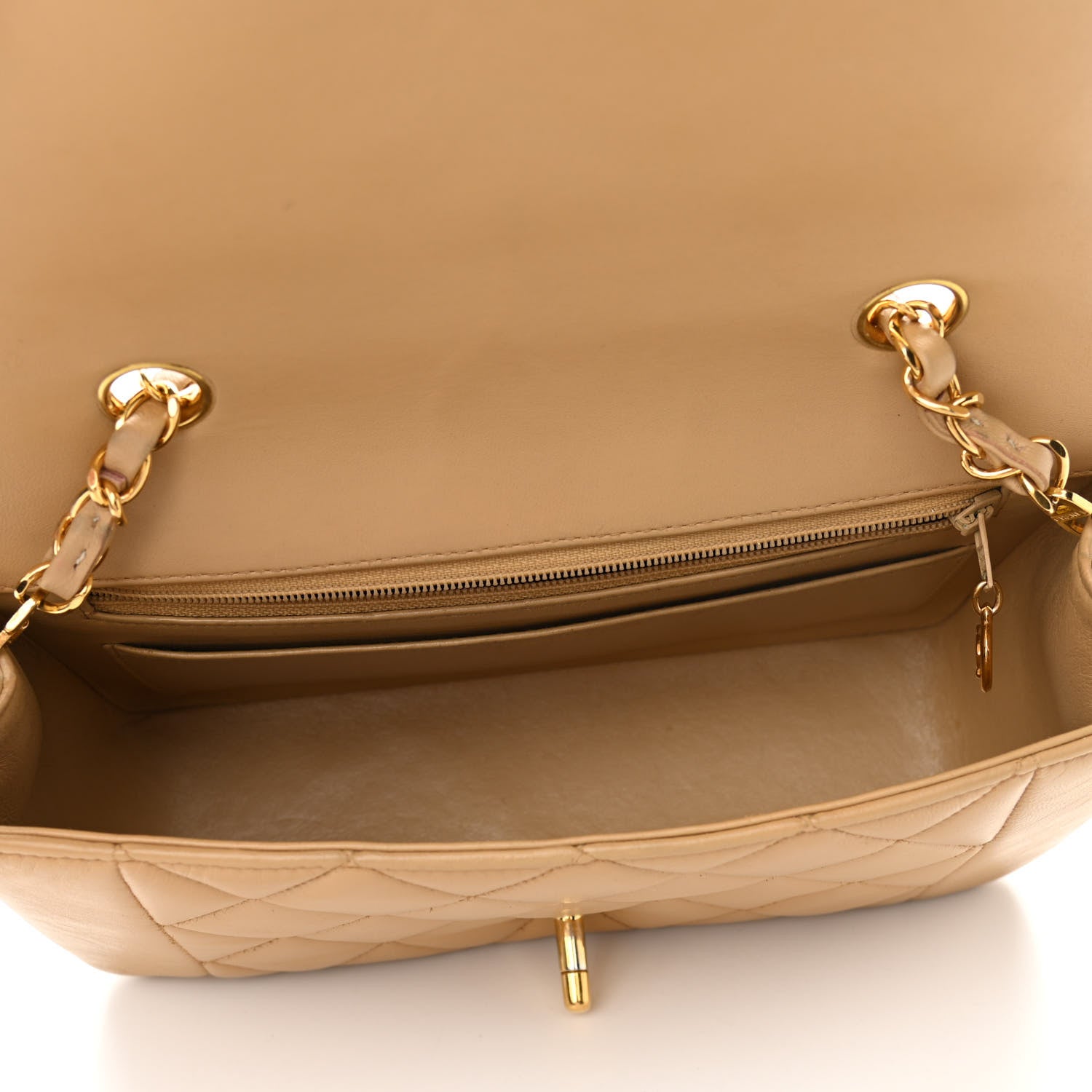 Chanel Lambskin Quilted Small Single Flap Beige 5 of 10