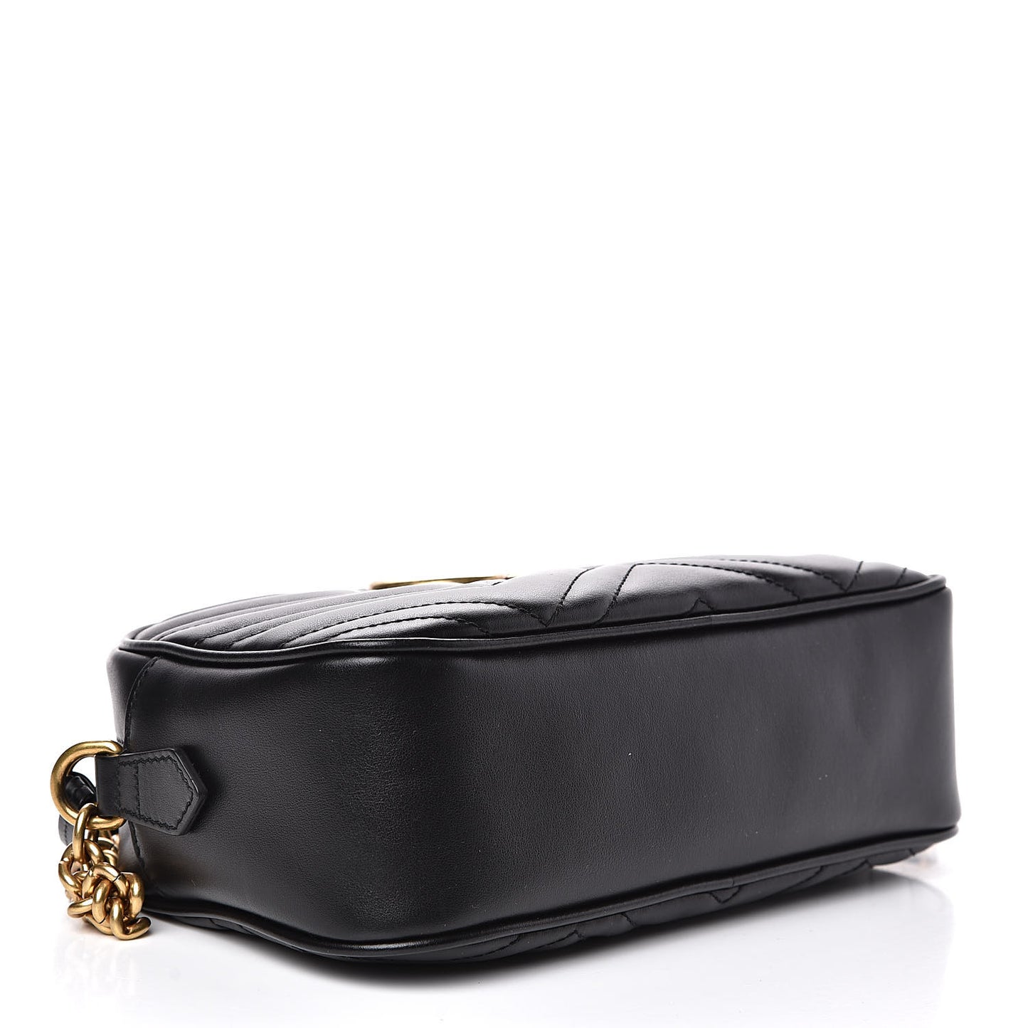 Calfskin Matelasse Small GG Marmont Chain Shoulder Bag Black