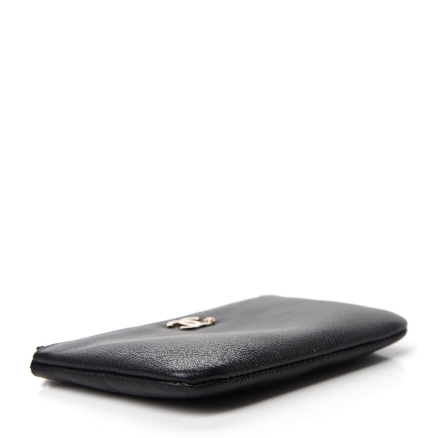 Chanel Goatskin Small CC Clover Cosmetic Case Black 4 of 8