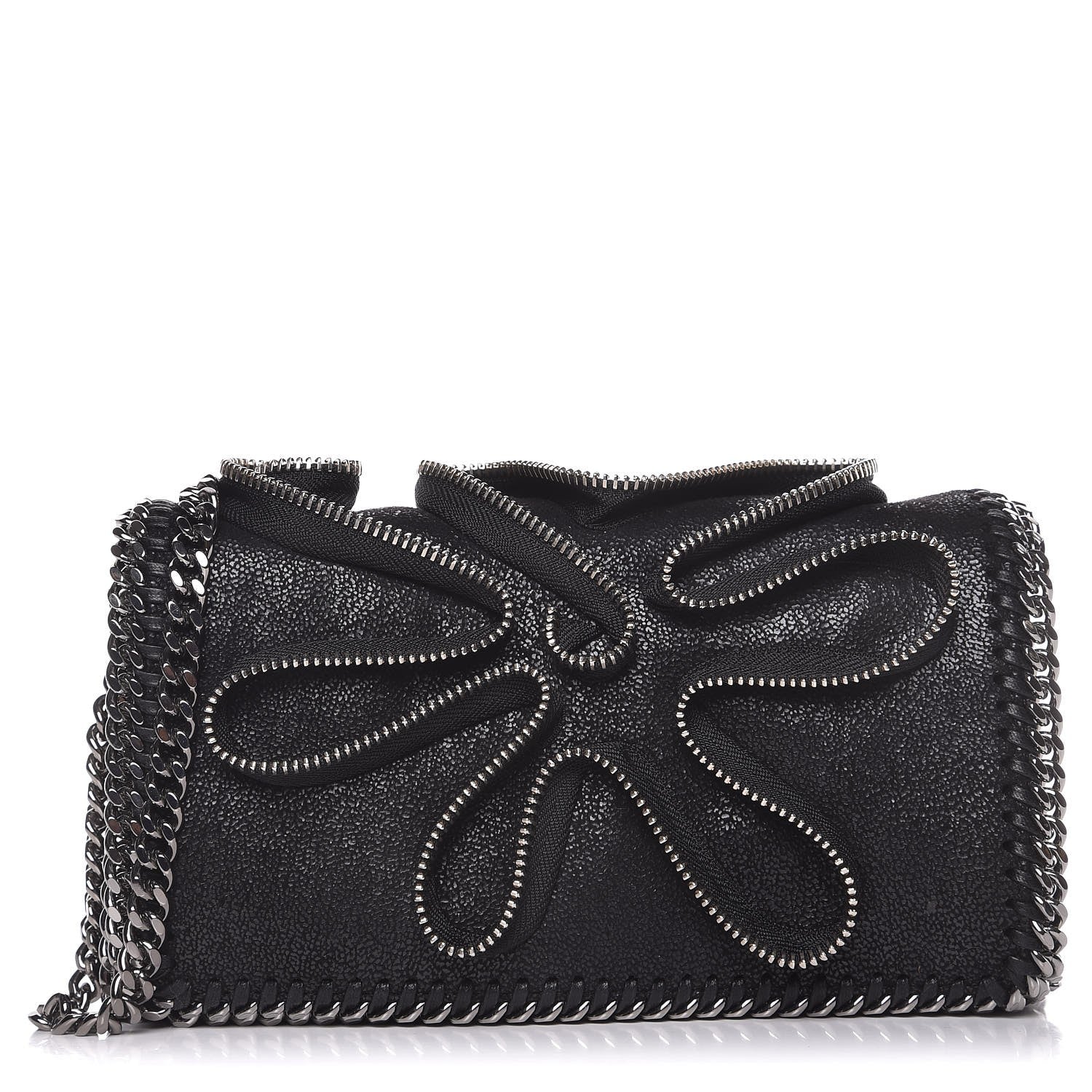 Stella McCartney Shaggy Deer Falabella Zipper Crossbody Bag Black 1 of 10