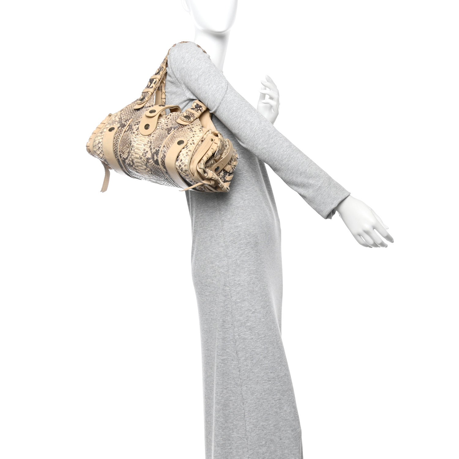 Chloe Snakeskin Silverado Shoulder Bag Beige 2 of 11