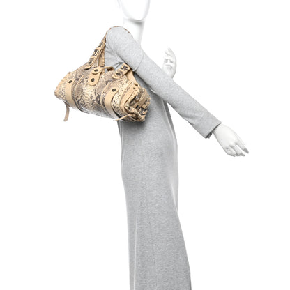 Chloe Snakeskin Silverado Shoulder Bag Beige 2 of 11