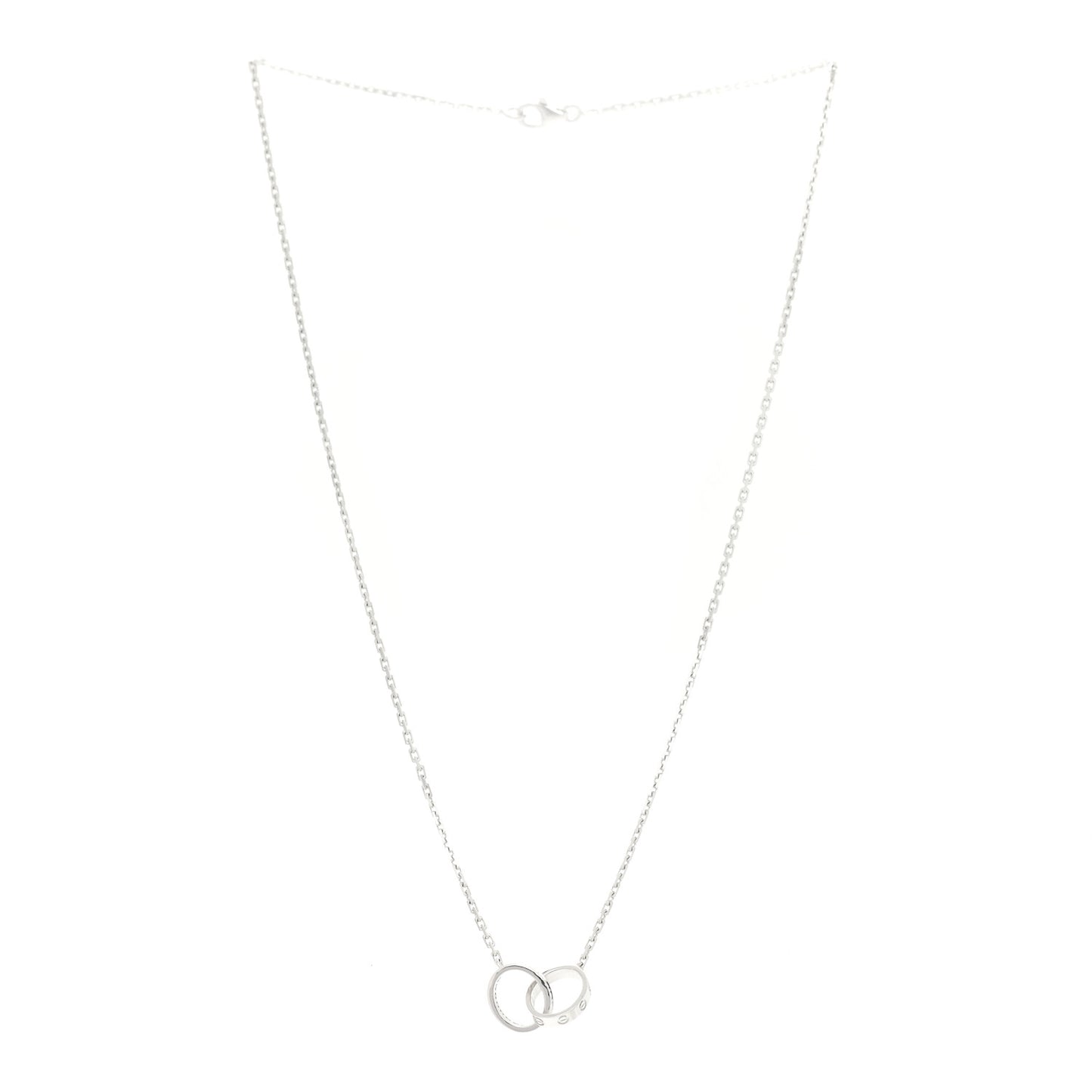 18K White Gold Diamond Interlocking LOVE Necklace