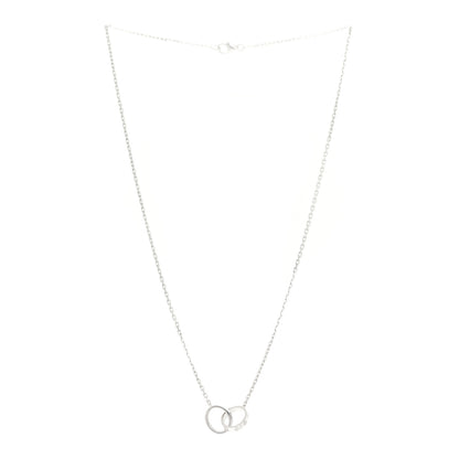 Cartier 18K White Gold Diamond Interlocking LOVE Necklace 3 of 6