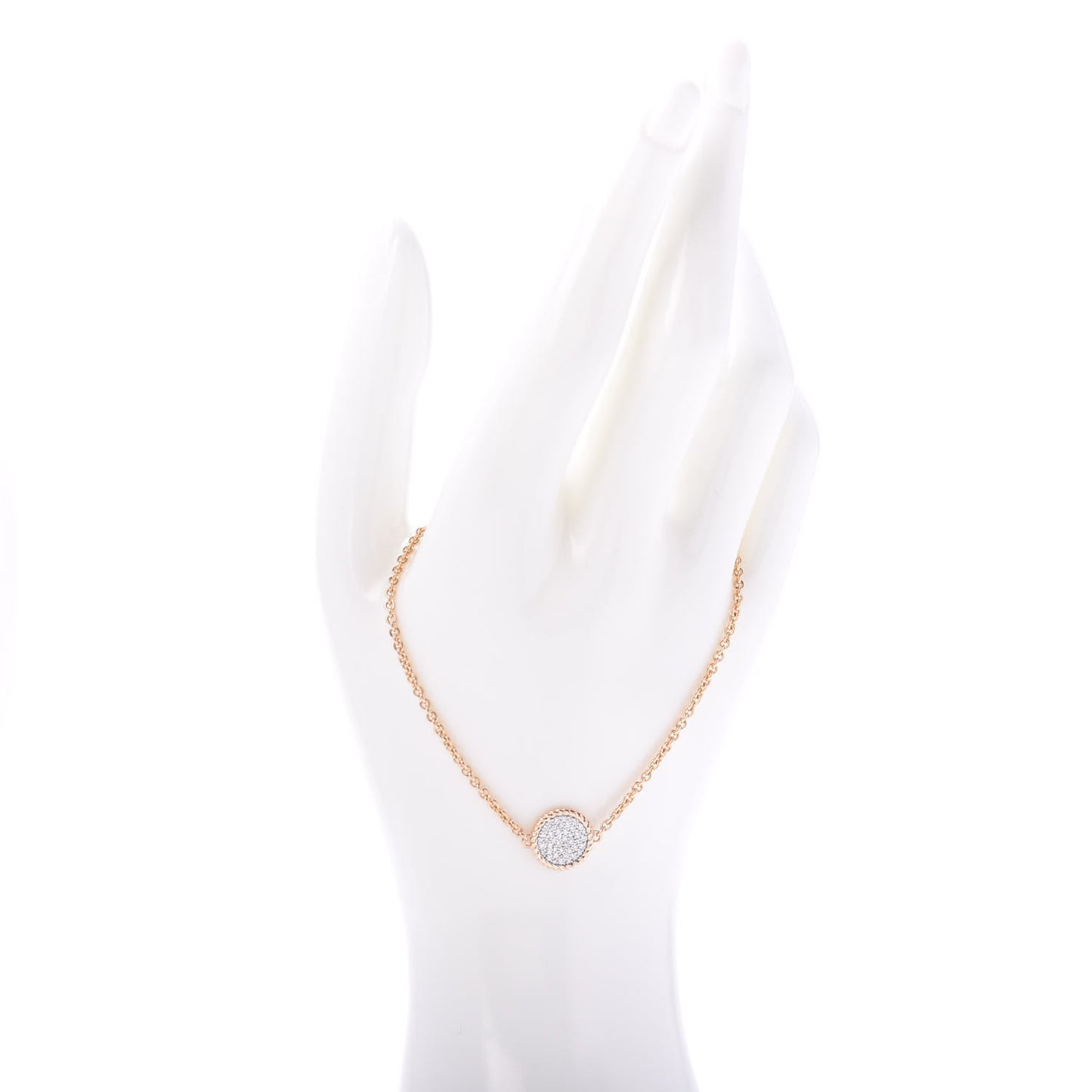 18K Rose Gold Diamond Cable Collectibles Pave Charm Bracelet