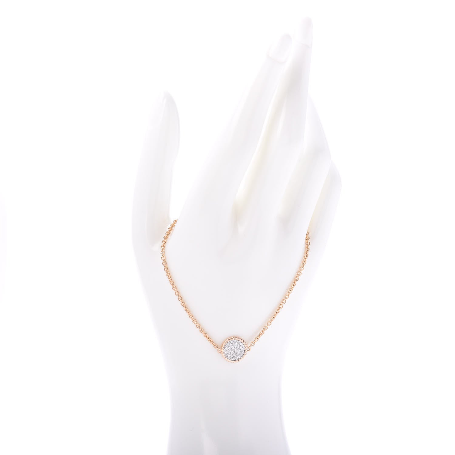 David Yurman 18K Rose Gold Diamond Cable Collectibles Pave Charm Bracelet 2 of 4