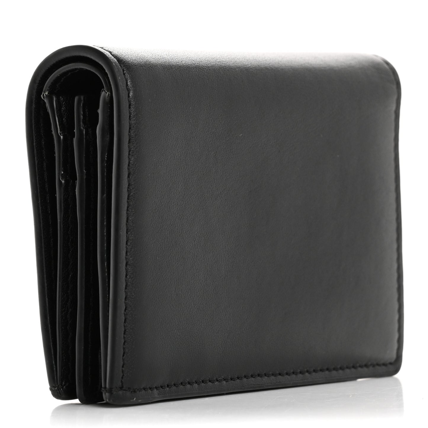 Calfskin Small VLogo Bi-Fold Wallet Black