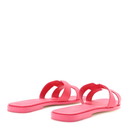 Hermes Box Calfskin Oran Sandals 40 Rose Vinicunca 5 of 9