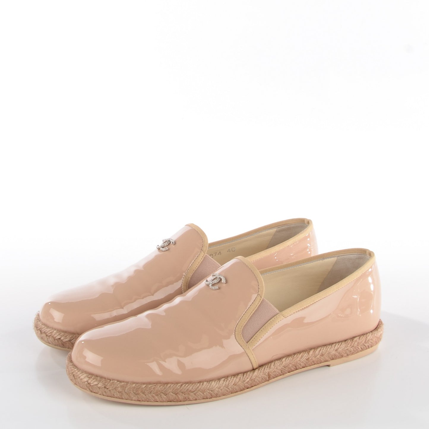 Patent CC Loafers Espadrille 40 Beige