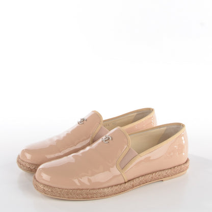 Chanel Patent CC Loafers Espadrille 40 Beige 3 of 9