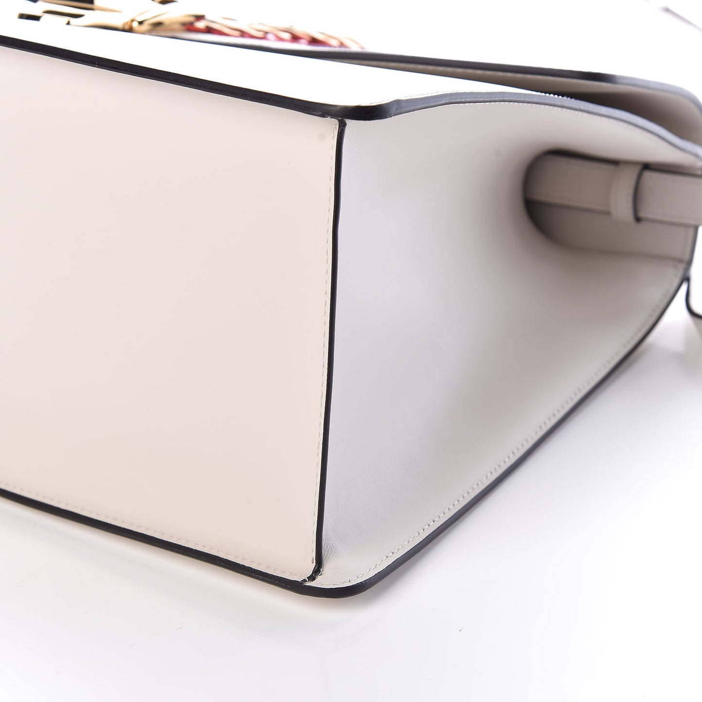 Calfskin Maxi Sylvie Top Handle Bag White